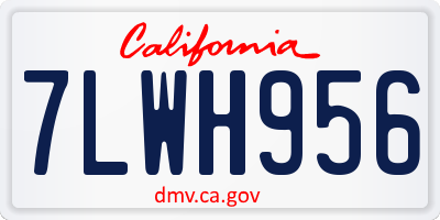 CA license plate 7LWH956