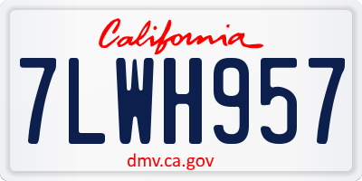 CA license plate 7LWH957
