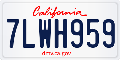 CA license plate 7LWH959