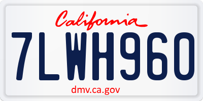 CA license plate 7LWH960