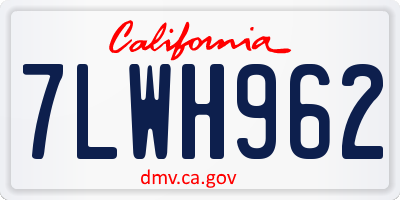 CA license plate 7LWH962