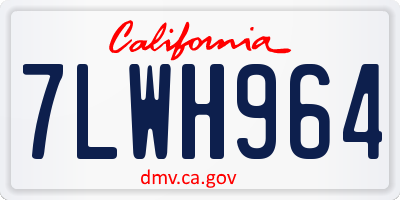 CA license plate 7LWH964