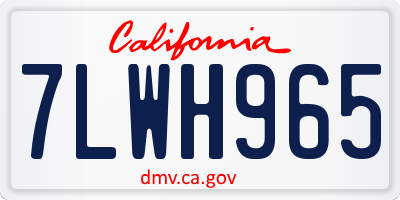 CA license plate 7LWH965