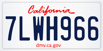 CA license plate 7LWH966