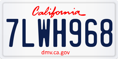 CA license plate 7LWH968