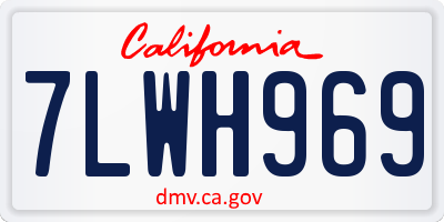 CA license plate 7LWH969