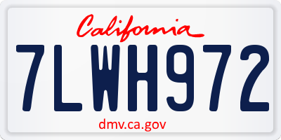 CA license plate 7LWH972