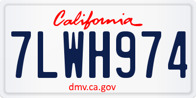 CA license plate 7LWH974