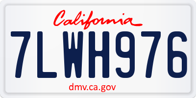 CA license plate 7LWH976
