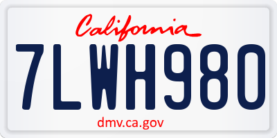 CA license plate 7LWH980