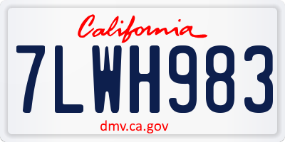 CA license plate 7LWH983