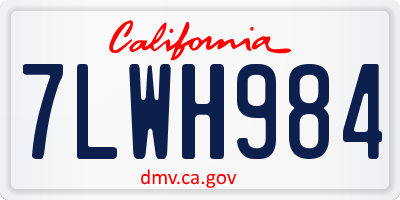 CA license plate 7LWH984