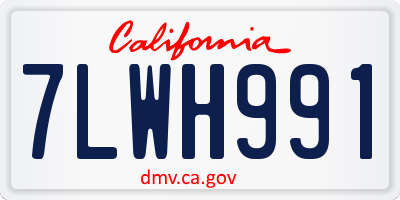 CA license plate 7LWH991