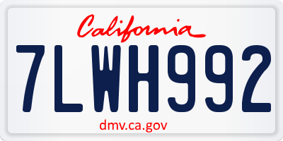 CA license plate 7LWH992