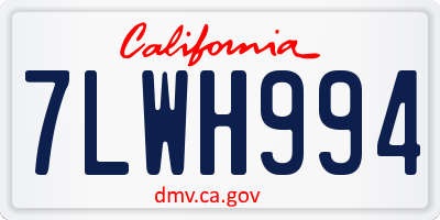 CA license plate 7LWH994