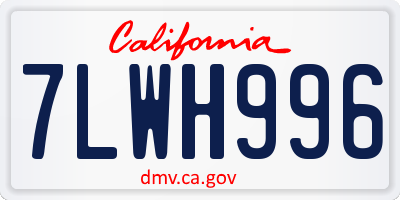 CA license plate 7LWH996