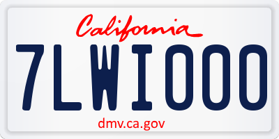 CA license plate 7LWI000