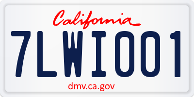 CA license plate 7LWI001