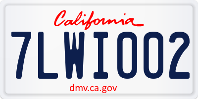 CA license plate 7LWI002