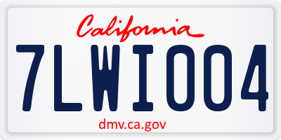 CA license plate 7LWI004