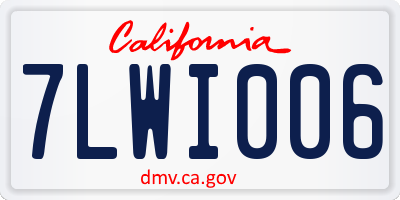 CA license plate 7LWI006