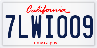 CA license plate 7LWI009