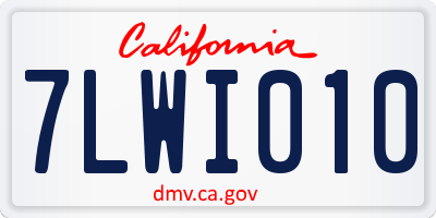 CA license plate 7LWI010
