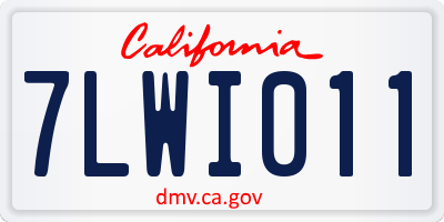CA license plate 7LWI011