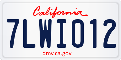 CA license plate 7LWI012