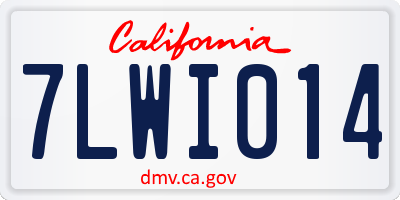 CA license plate 7LWI014