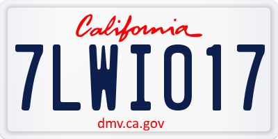 CA license plate 7LWI017