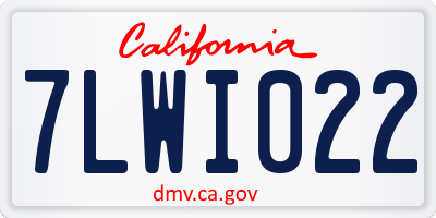 CA license plate 7LWI022