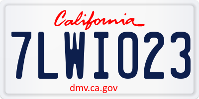 CA license plate 7LWI023