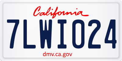 CA license plate 7LWI024