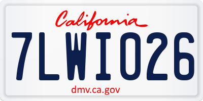 CA license plate 7LWI026