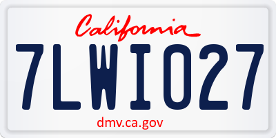 CA license plate 7LWI027