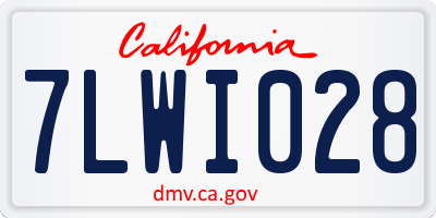 CA license plate 7LWI028
