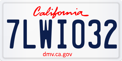 CA license plate 7LWI032