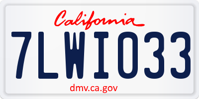 CA license plate 7LWI033