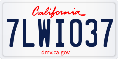 CA license plate 7LWI037