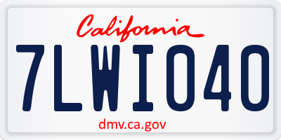 CA license plate 7LWI040