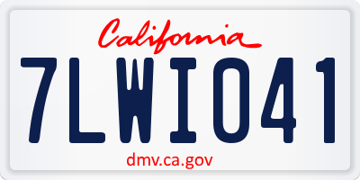 CA license plate 7LWI041