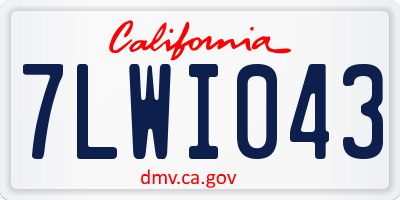 CA license plate 7LWI043