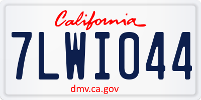 CA license plate 7LWI044