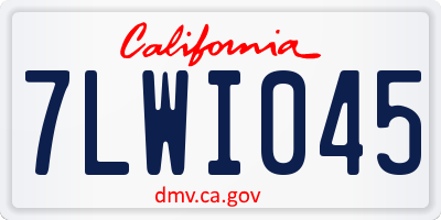 CA license plate 7LWI045