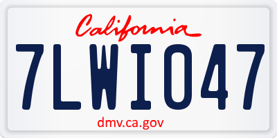 CA license plate 7LWI047