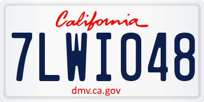 CA license plate 7LWI048