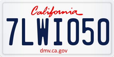 CA license plate 7LWI050