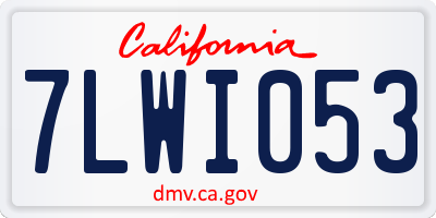 CA license plate 7LWI053