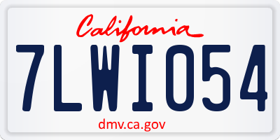 CA license plate 7LWI054